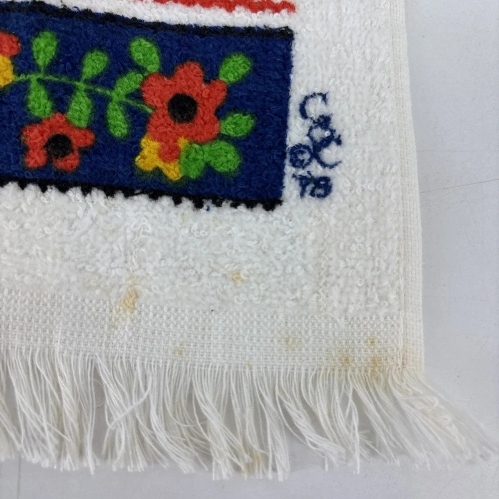 1970s Dish‎ Towel & Dishcloth Set by Sayco Kitchen Towels Row Home Country Town